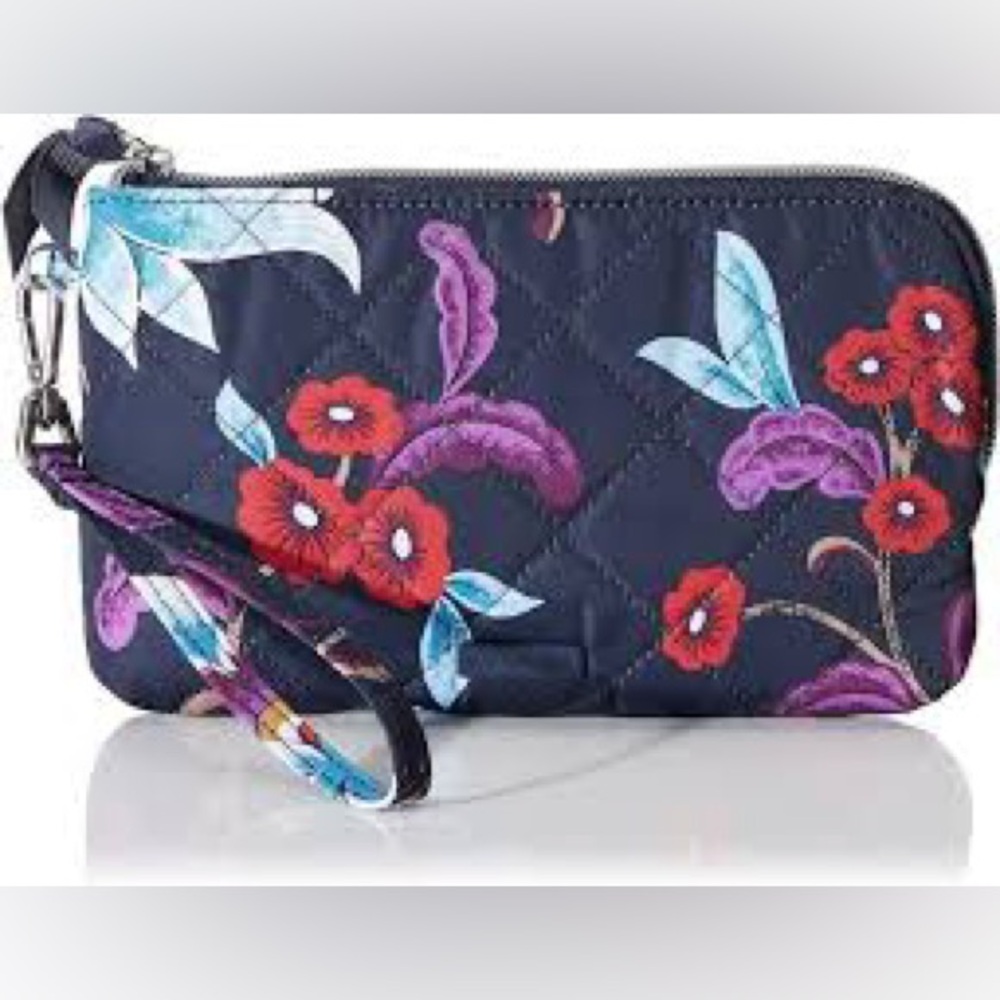 VERA BRADLEY REACTIVE Zip Id Lanyard MAYFAIR IN BLOOM #26077-U03 Key Ring NWT